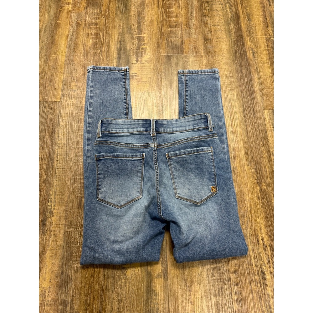 Indigo Rein Skinny Jeans Sz 7 Blue Distressed Ripped High Rise Medium Wash Denim - Picture 10 of 10